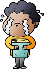 Fototapeta premium cartoon man crying