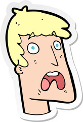 sticker of a cartoon shocked man