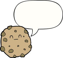 cartoon biscuit with speech bubble