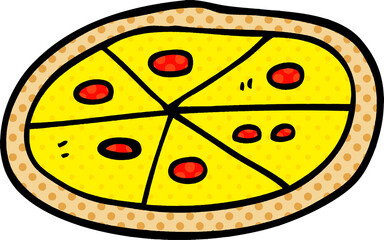 cartoon doodle pizza