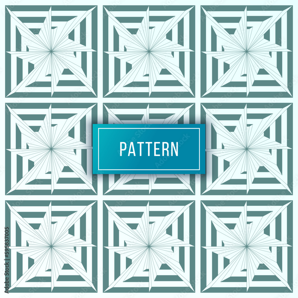 Poster abstract tile pattern with abstract shapes and stars