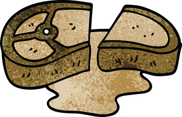 cartoon doodle well cooked meat