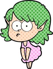 cartoon elf girl staring