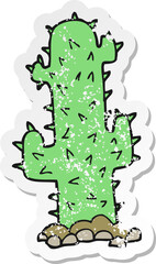 retro distressed sticker of a cartoon cactus