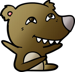 cartoon bear showing teeth