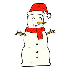 freehand drawn cartoon snowman