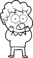 cartoon man gasping in surprise