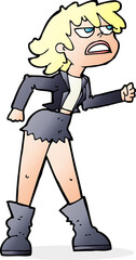 cartoon angry biker girl
