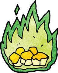 cartoon doodle spooky burning halloween coals