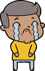 Obraz premium cartoon man crying