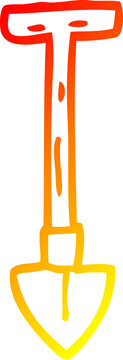 recommend clip art: warm gradient line drawing of a cartoon spade