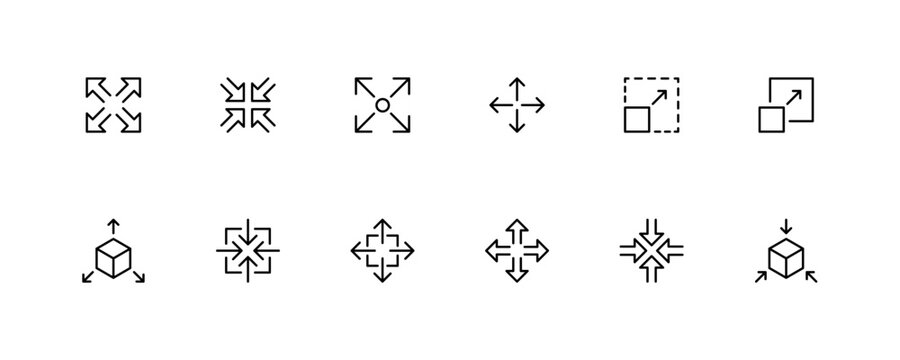 Control buttons. Line icon, black, control arrows. Vector icons.