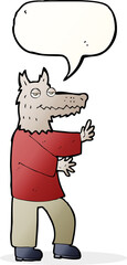 cartoon werewolf with speech bubble
