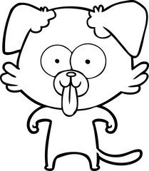 cartoon dog with tongue sticking out