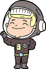 happy cartoon astronaut