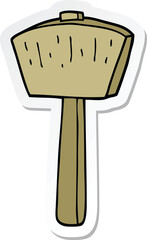 sticker of a cartoon mallet