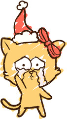 Crying Cat Chalk Drawing