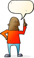 cartoon man pointing finger with speech bubble