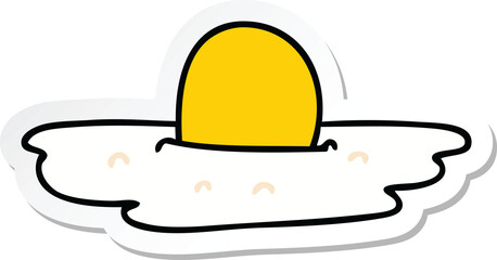 sticker of a quirky hand drawn cartoon fried egg
