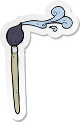 sticker of a cartoon artists brush