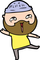 cartoon happy bearded man