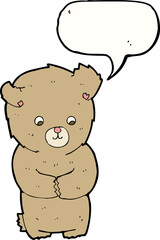 cute cartoon teddy bear with speech bubble