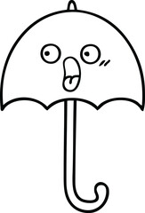 line drawing cartoon of a umbrella