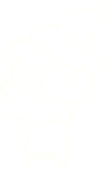 Festive Man Waving Chalk Drawing