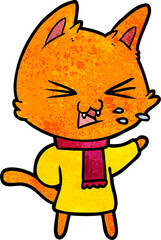 cartoon cat hissing