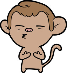 cartoon suspicious monkey