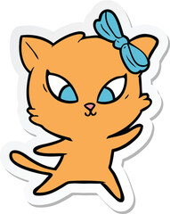 sticker of a cartoon cat