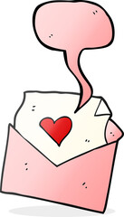 freehand drawn speech bubble cartoon love letter