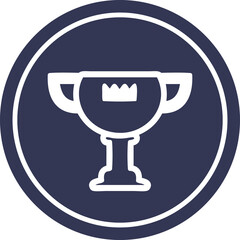 trophy award circular icon symbol