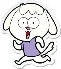 sticker of a cute cartoon dog