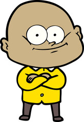 cartoon bald man staring