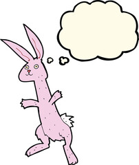 cartoon rabbit with thought bubble
