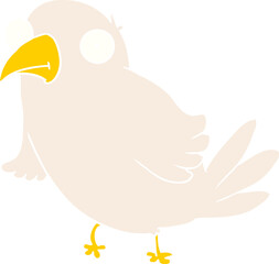 flat color style cartoon bird