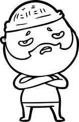 cartoon worried man with beard