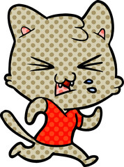 cartoon cat hissing