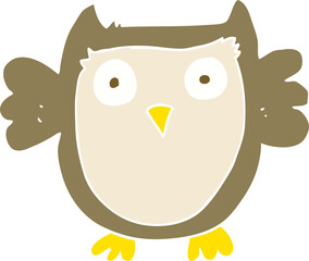 flat color illustration of owl