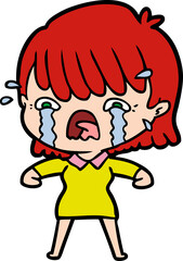Obraz premium cartoon girl crying