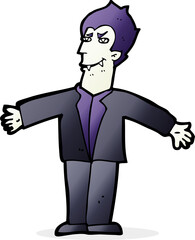 cartoon vampire man with open arms