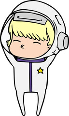 cartoon curious astronaut