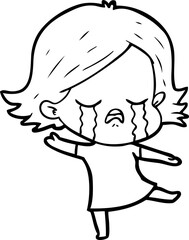 cartoon girl crying