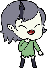 cartoon laughing vampire girl