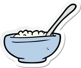 sticker of a cartoon bowl of rice