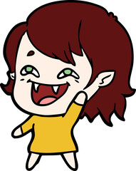 cartoon laughing vampire girl