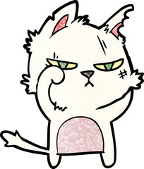 tough cartoon cat