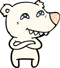 cartoon polar bear showing teeth
