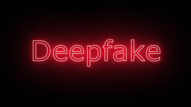 Deepfake, Written in Neon Text Effect with a bit of Flicker Effect